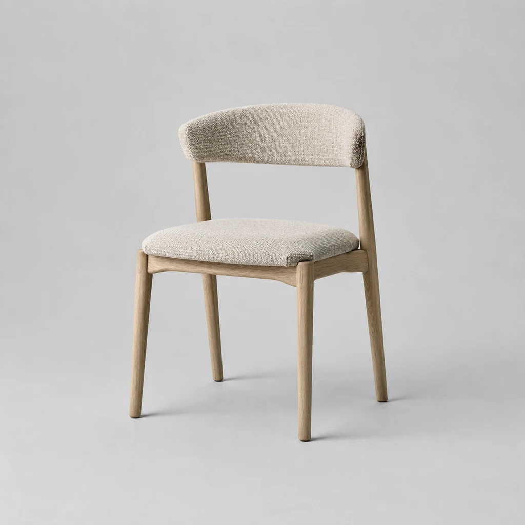 Marlow dining chair with an ash frame and wool-blend seat