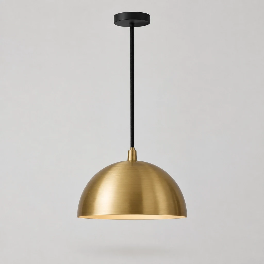 Loften dome pendant light in brushed brass
