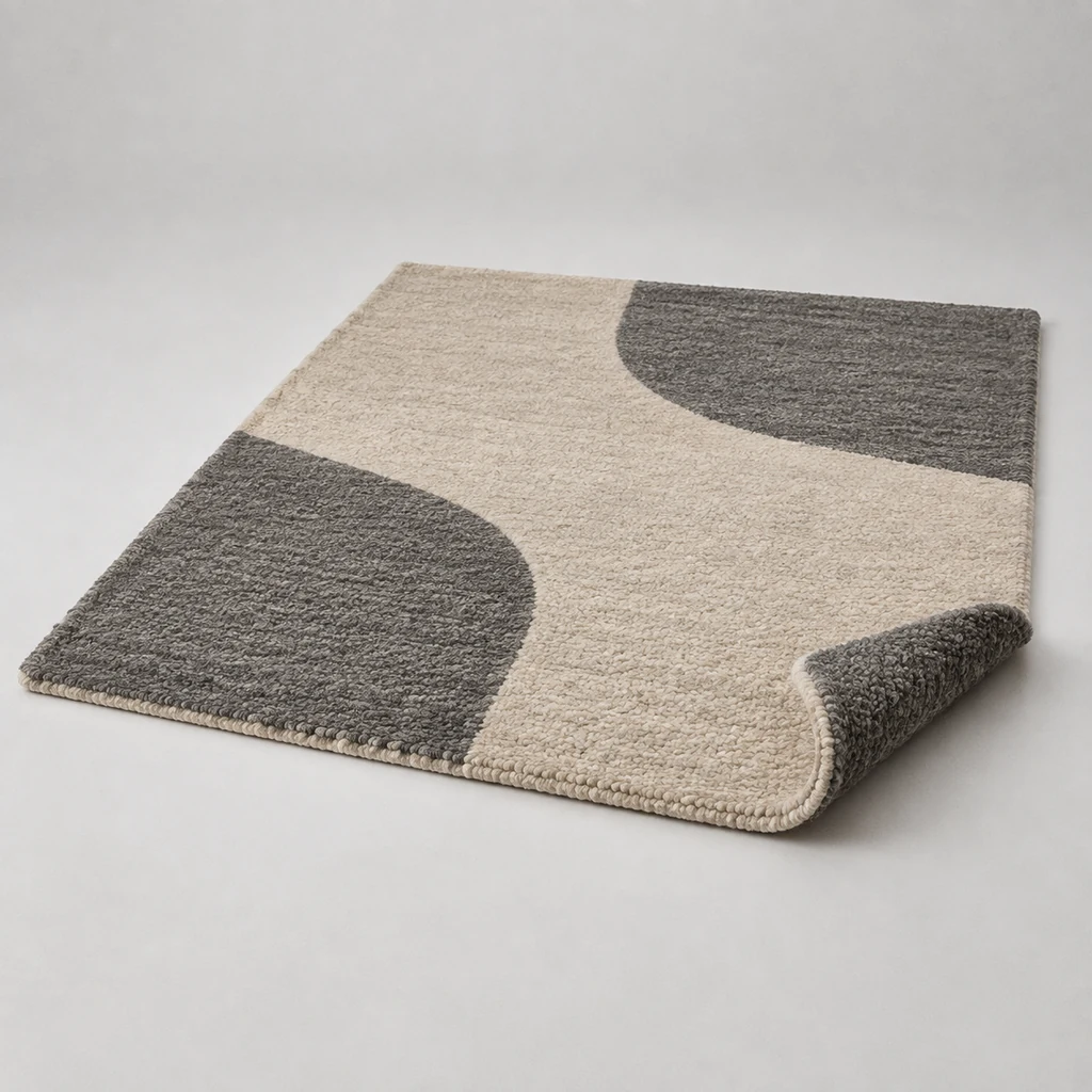 Dalby hand-loomed wool rug in oatmeal and charcoal