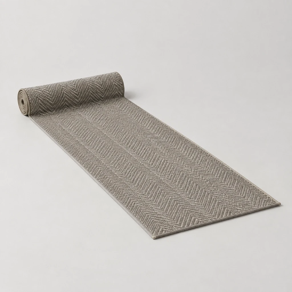 Ora flatweave hallway runner in warm grey