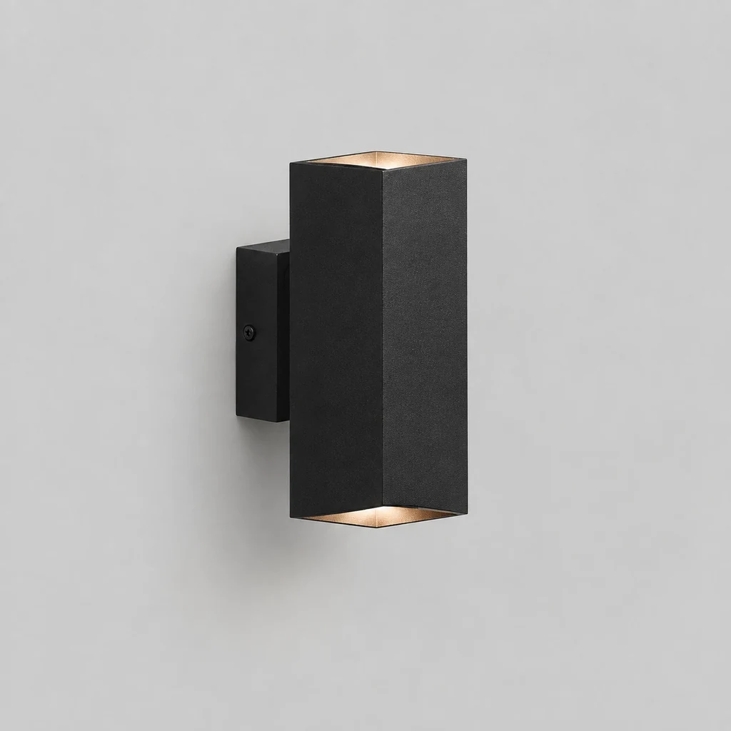 Ridge outdoor wall light in matt black cast aluminium